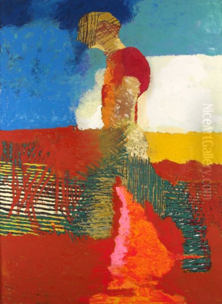 Walking man Oil Painting by Otakar Slavik