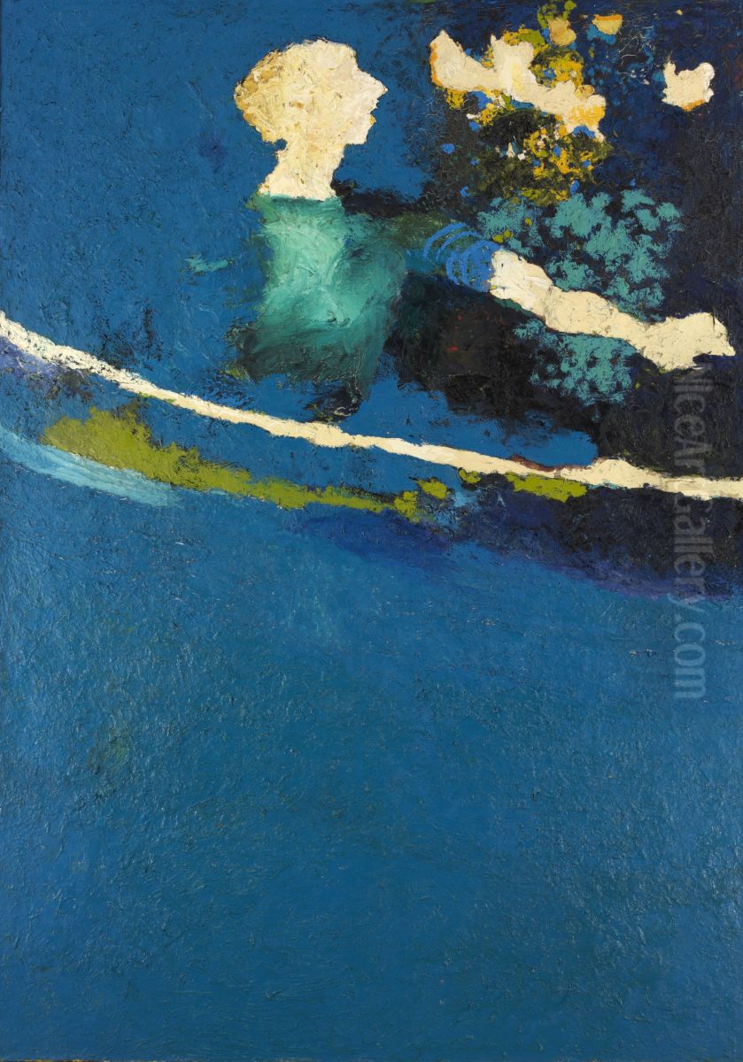 Girl in Schonbrunn park Oil Painting by Otakar Slavik