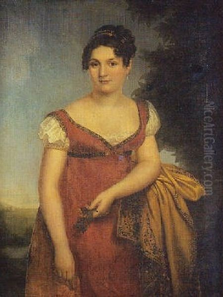 Portrait de Mme Galte Oil Painting by Julie Philipault