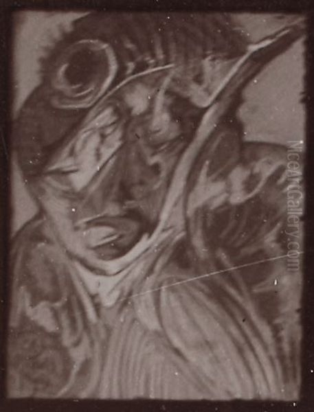 Portrait (type C) Oil Painting by Stanislaw Ignacy Witkiewicz