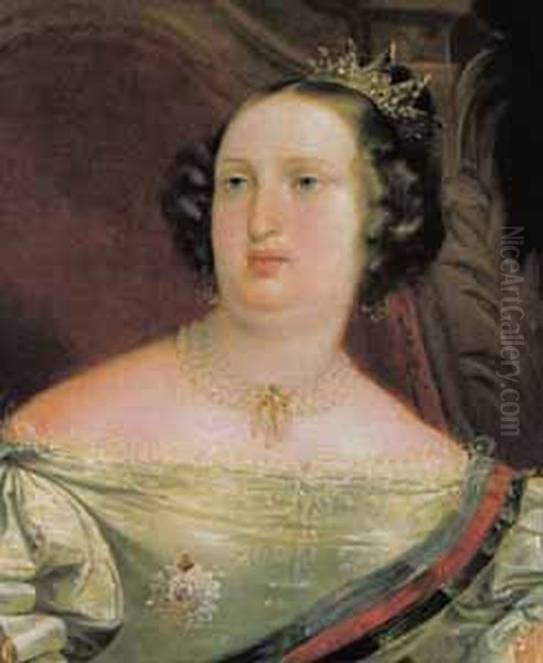 Maria II of Portugal(1819-1853) Oil Painting by Unidentified painter