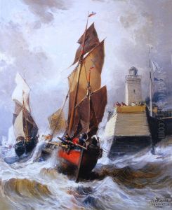 Le Treport, sortie du port par gros temps