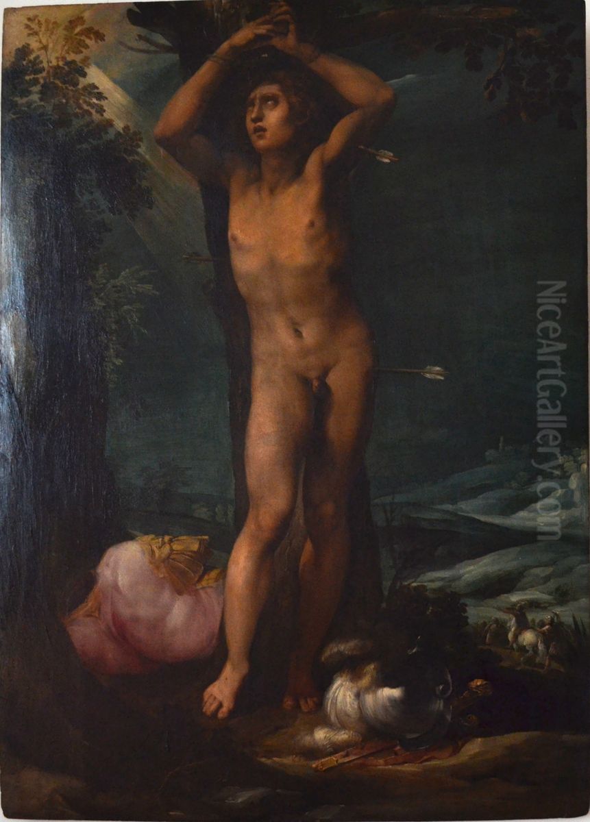 San Sebastiano Oil Painting by Giuseppe Cesari