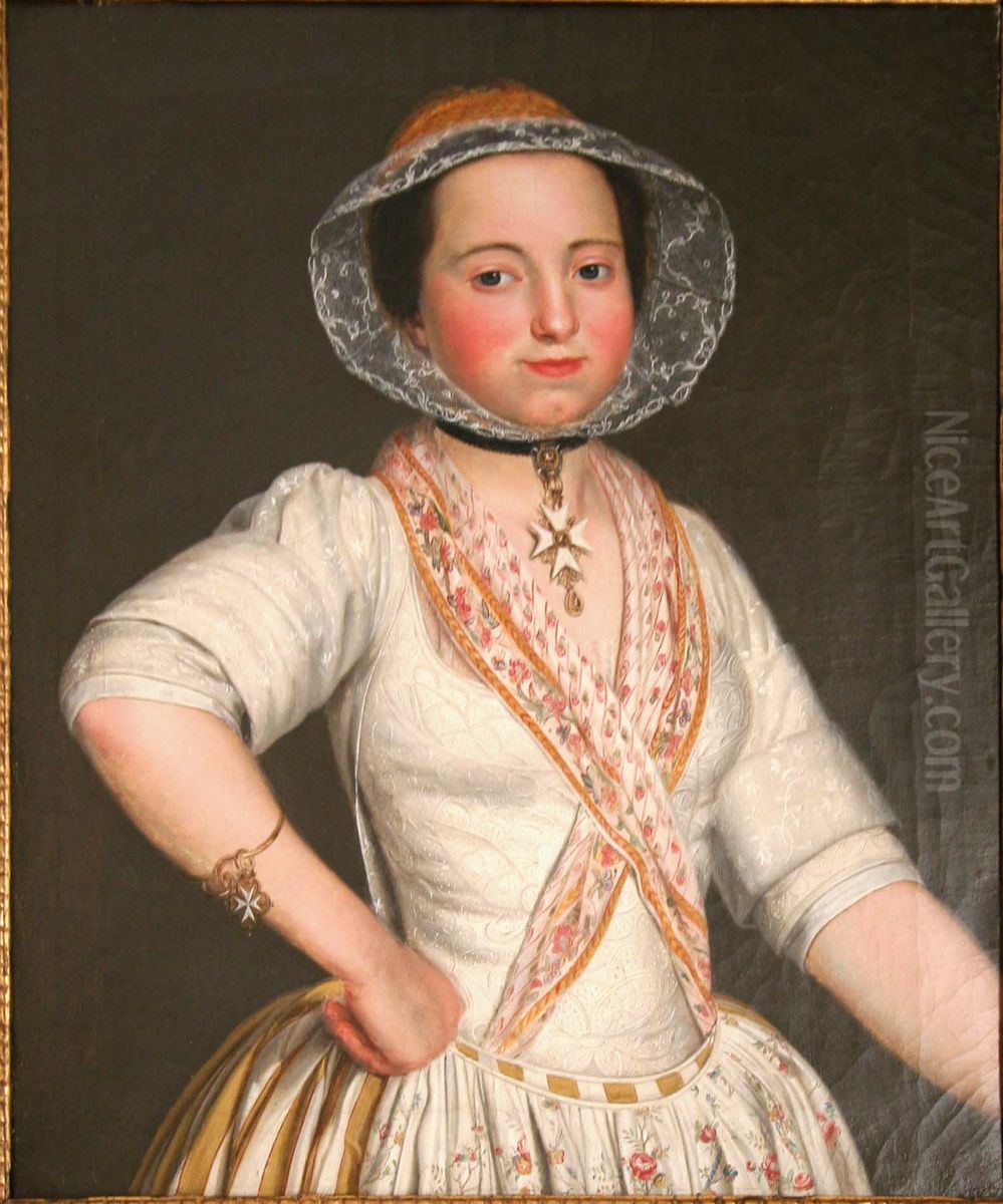 Portrait d'Arlesienne Oil Painting by Antoine Raspal