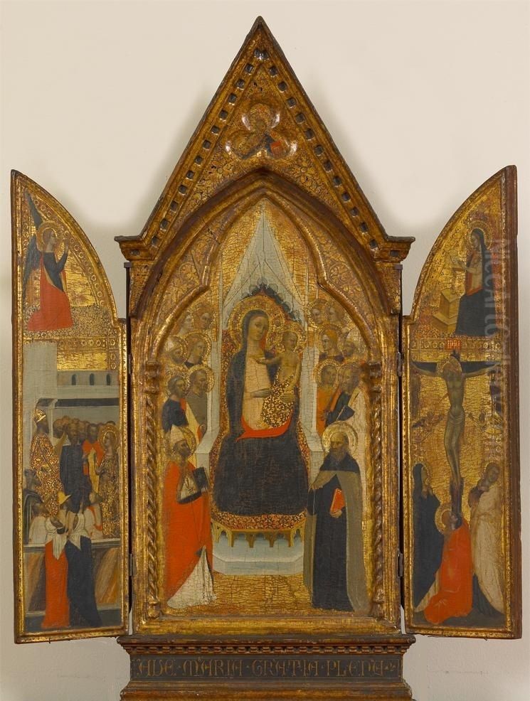 Madonna and Child with Saints Oil Painting by Jacopo di Cione