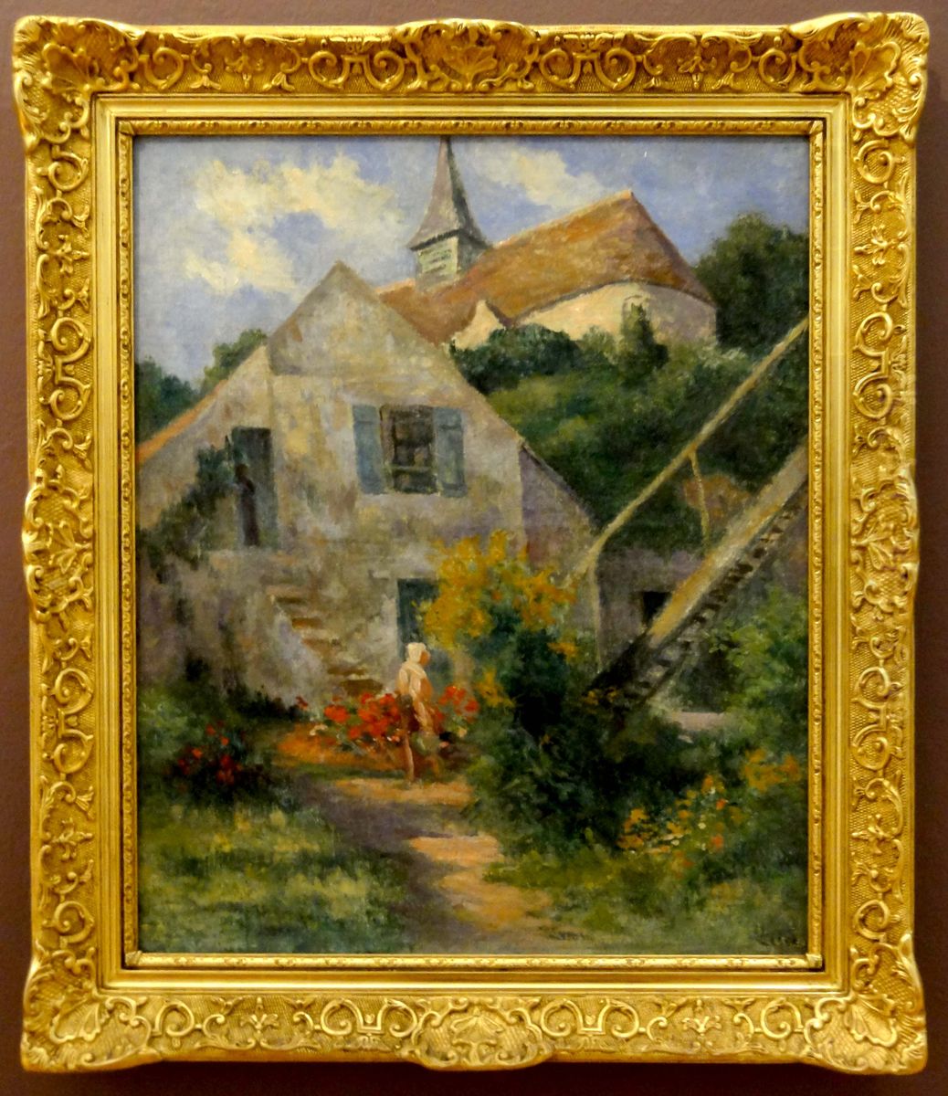 Rolleboise, l'eglise et la maison du peintre Oil Painting by Maximilien Luce