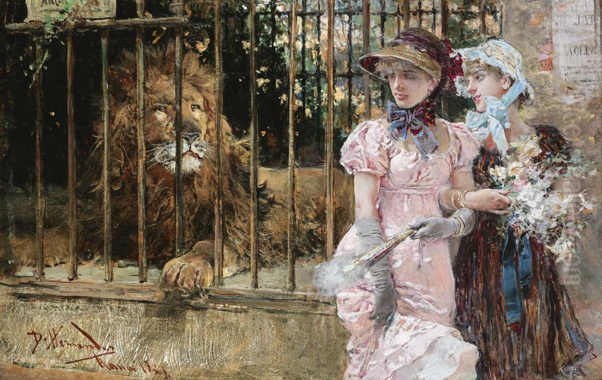 A regal admirer Oil Painting by Daniel Hernandez Morillo