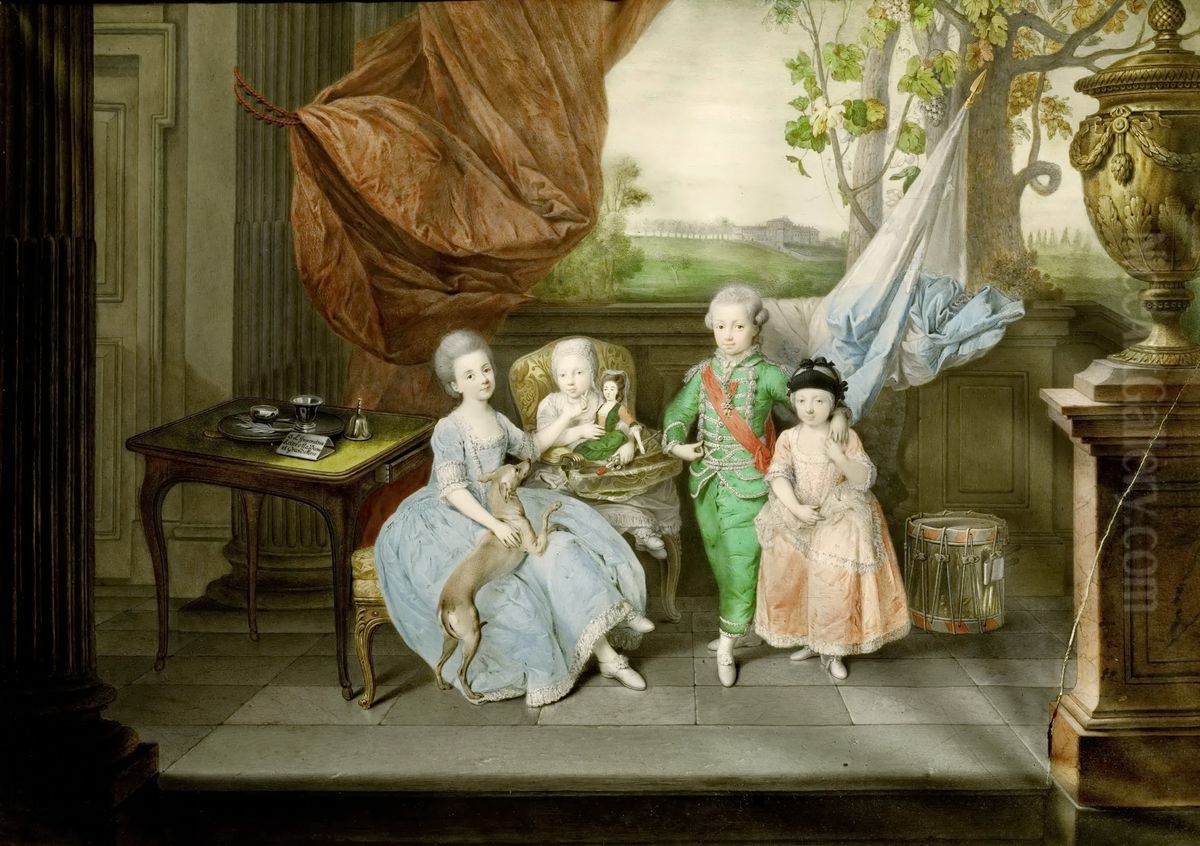 The children of Ferdinand of Parma Oil Painting by Johann Zoffany