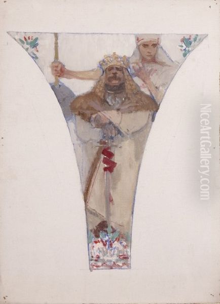 Independence Oil Painting by Alphonse Mucha Independence Oil Painting by Alphonse Mucha