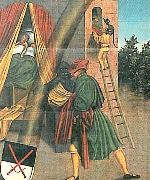 TheTen CommandmentsSixth Commandment detail Oil Painting by Lucas Cranach the Elder