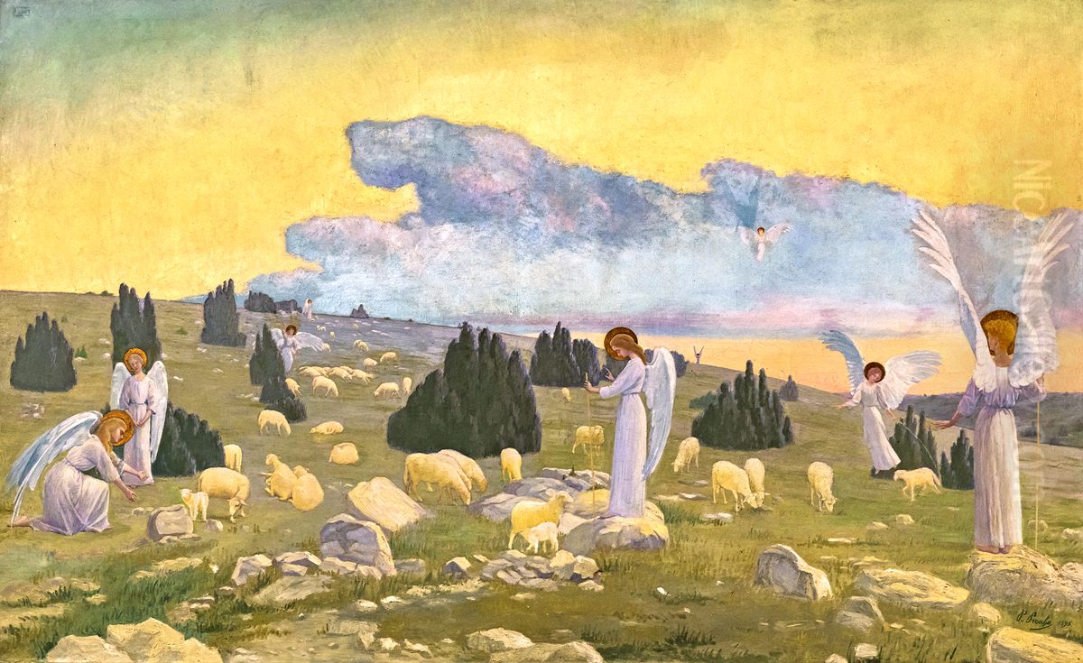 God keep them Oil Painting by Paul Prouho