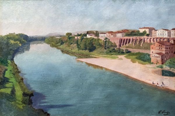 The ramparts at Rabastens Oil Painting by Paul Prouho