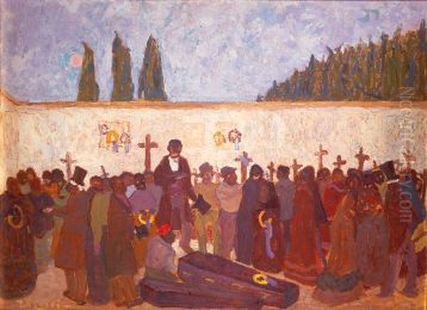 El Homenaje Oil Painting by Pedro Figari