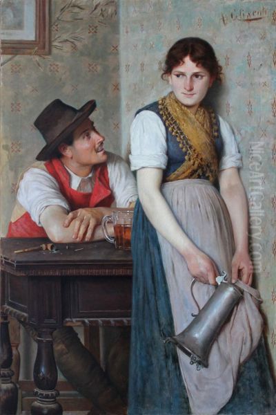 A beer stein Oil Painting by Achille Glisenti