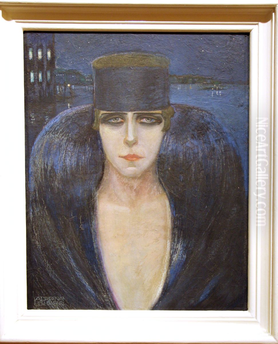 Marquess Pignatelli (i.e. Luisa Casati). Oil Painting by Adriana Bisi Fabbri