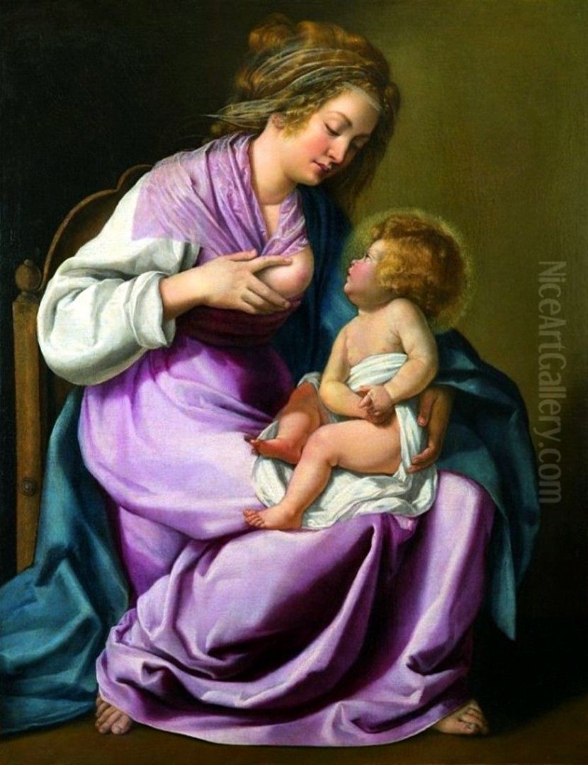 The Virgin nursing the Child Oil Painting by Artemisia Gentileschi