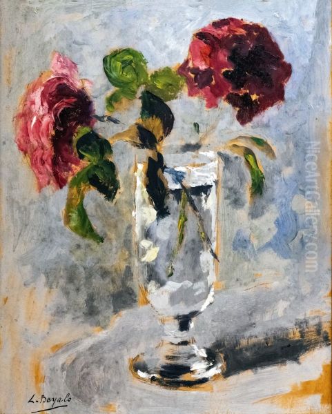 Rose glass Oil Painting by Luce Boyals