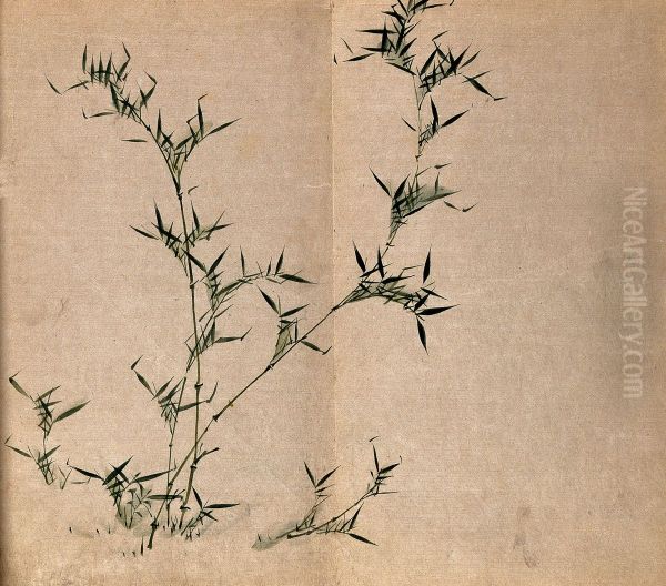 leafy stems. Oil Painting by unknown