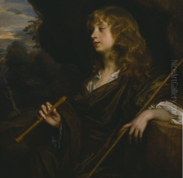 A Boy as a Shepherd Oil Painting by Peter Lely