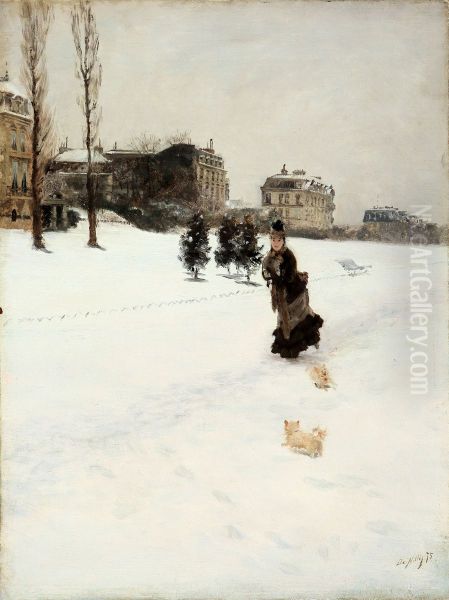 Sulla neve Oil Painting by Giuseppe de Nittis
