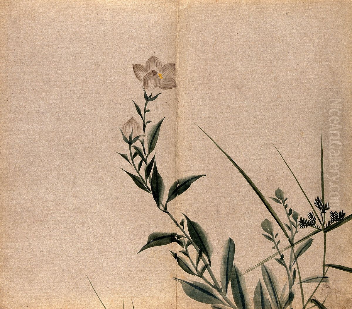 flowering stem. Oil Painting by unknown