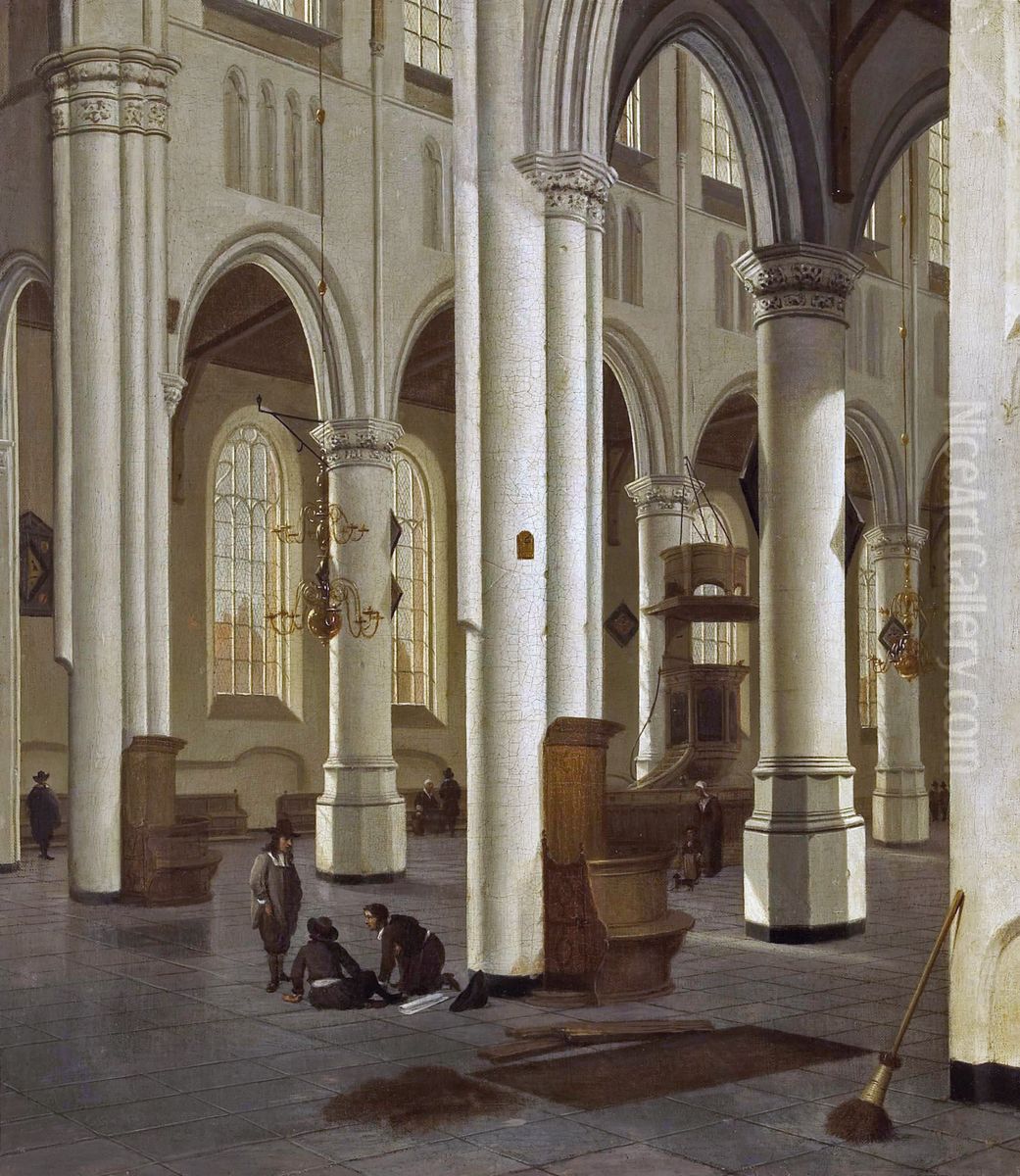 A church interior Oil Painting by Hendrick Cornelisz. van Vliet