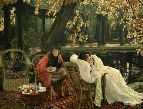 A Convalescent Oil Painting by James Jacques Joseph Tissot
