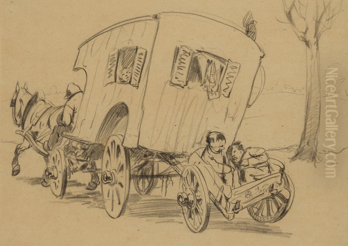 Zigeunerwagen Oil Painting by Alfred Ost
