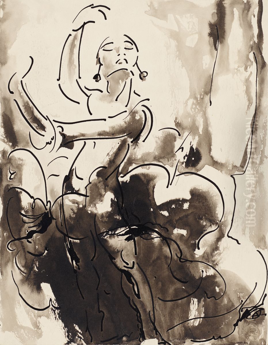 Dansende vrouw Oil Painting by Alfred Ost