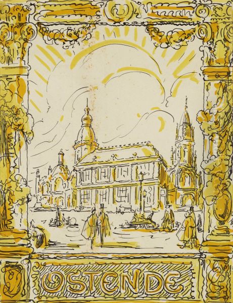 Kursaal van Oostende Oil Painting by Alfred Ost