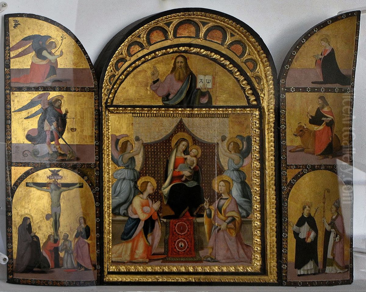 Glorification of the Virgin, triptych Oil Painting by Mariotto Albertinelli