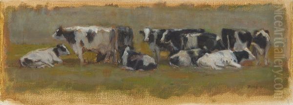 A Dozen Cows Oil Painting by unknown