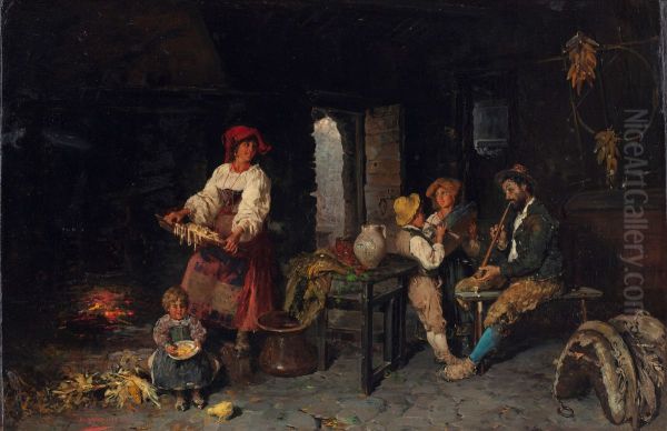 Sinfonia famigliare Oil Painting by Francesco Bergamini