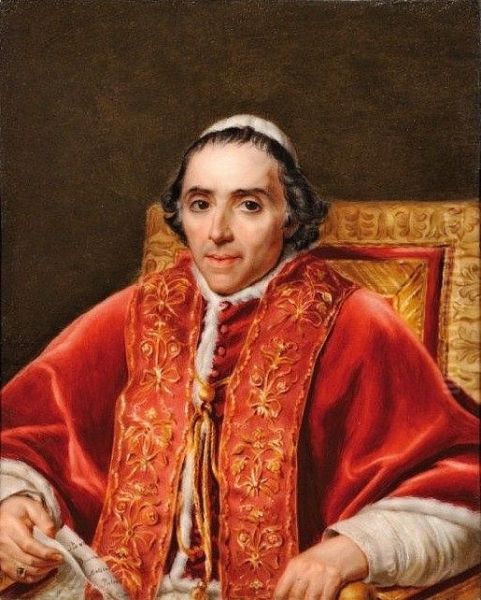 Portrait du pape Pie VII Oil Painting by Athalante Legrand