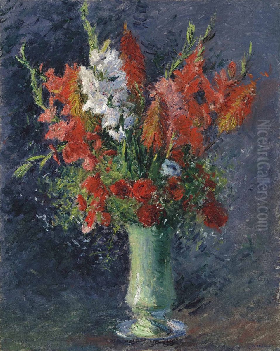 Vase de glaieuls Oil Painting by unknown