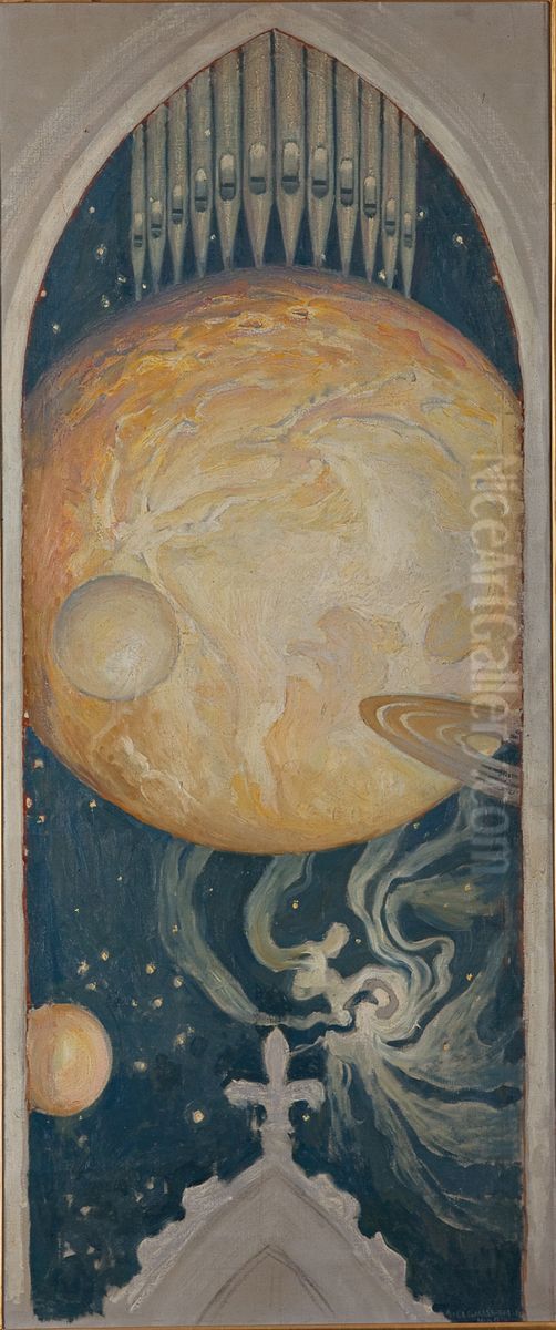 Cosmos Oil Painting by Akseli Valdemar Gallen-Kallela