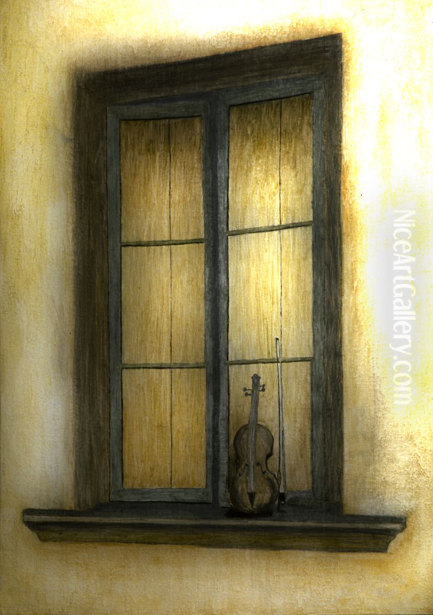 A homage, NICCOLO PAGANINI (1782-1840) Oil Painting by Sergio Valle Duarte