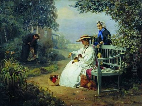 Funeral Dog Oil Painting by Alexei Korzukhin
