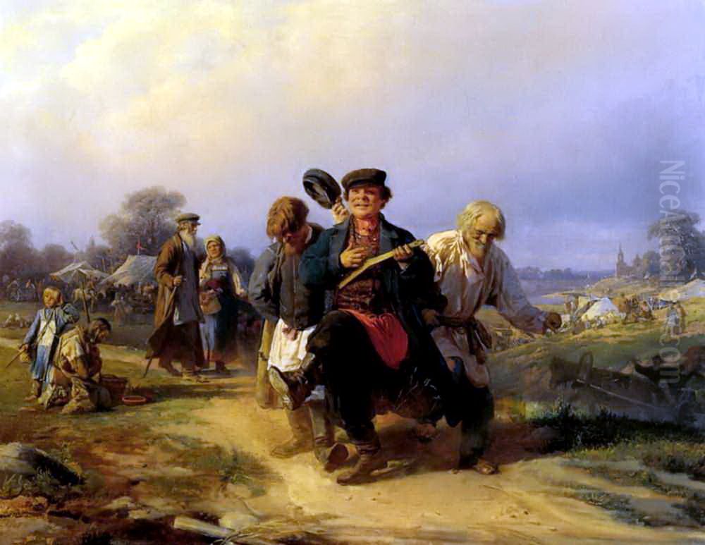 Return of the father from the fair Oil Painting by Alexei Korzukhin