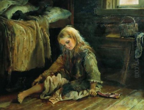 Girl Oil Painting by Alexei Korzukhin