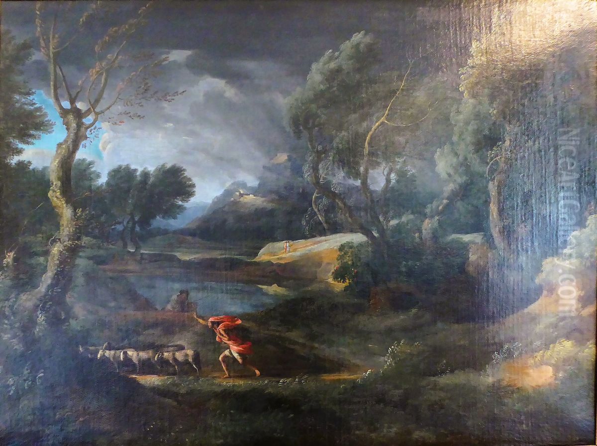 Stormy landscape Oil Painting by Gaspard Dughet