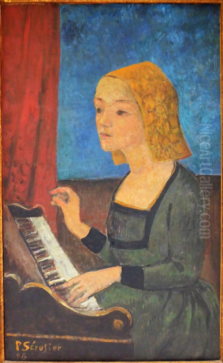 Saint Cecilia with the harpsichord Oil Painting by Paul Serusier