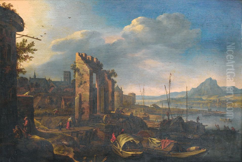 A landscape painting Oil Painting by Herman Saftleven