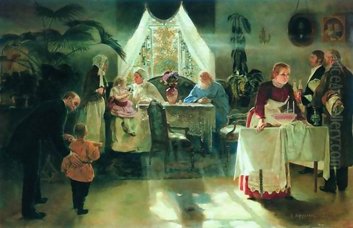 Grandma holiday Oil Painting by Alexei Korzukhin