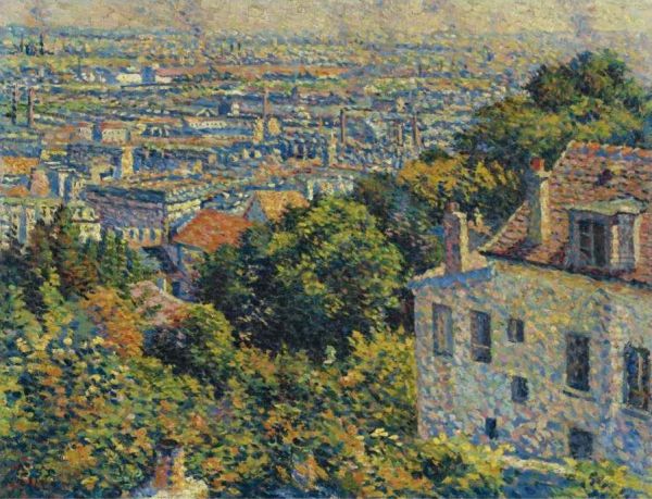 Montmartre, de la rue Cortot. Vue vers Saint-Denis Oil Painting by Maximilien Luce