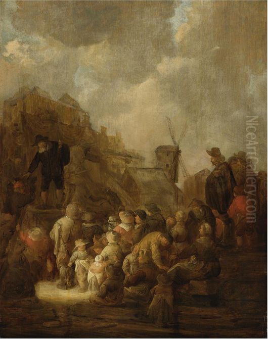 A Peddler Oil Painting by Benjamin Gerritsz Cuyp