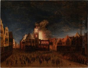 Fire of the old Amsterdam town hall on Dam Square, 7 July 1652