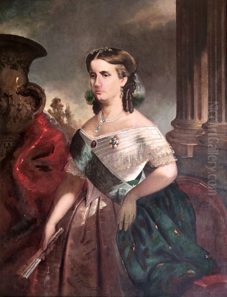 A Princesa D. Leopoldina do Brasil Oil Painting by Jules Le Chevrel