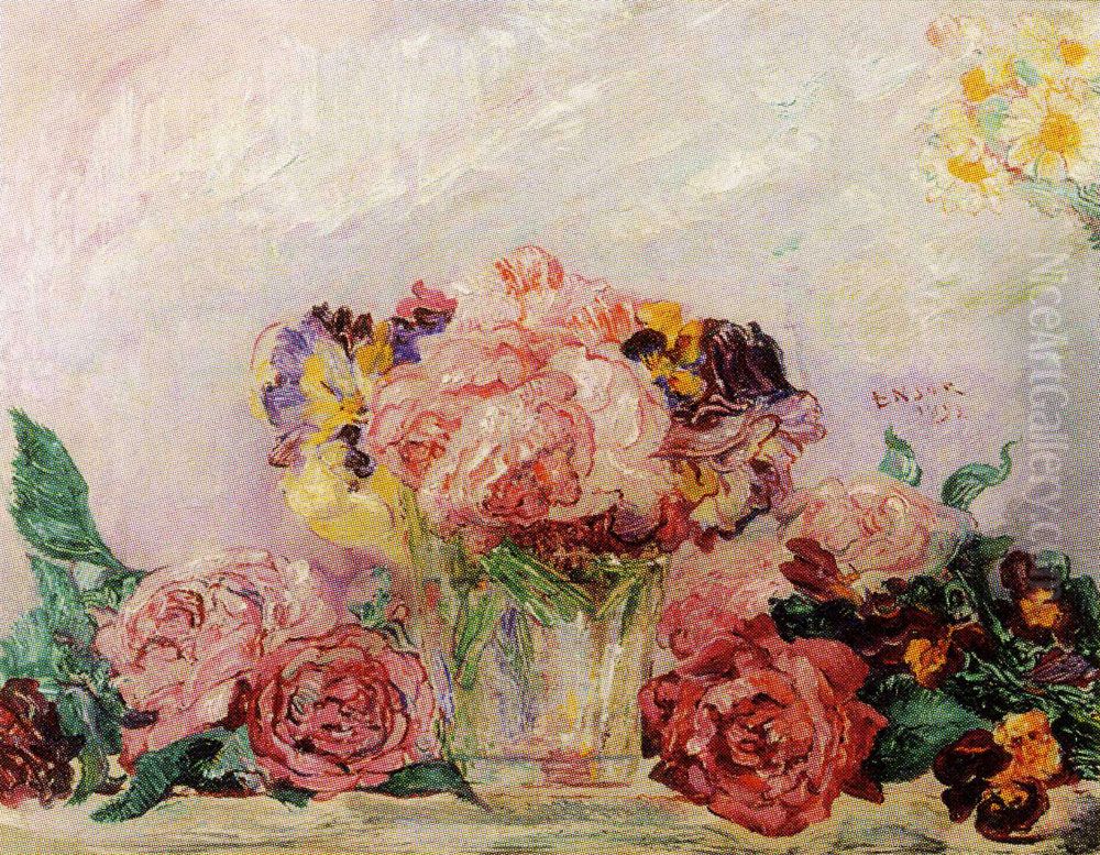 Flowers Oil Painting by James Ensor