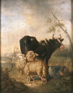 Landschaft mit Schafen